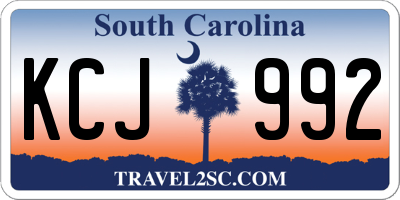 SC license plate KCJ992