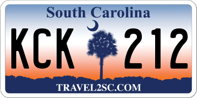 SC license plate KCK212