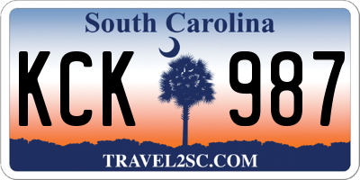 SC license plate KCK987