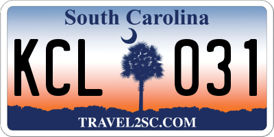 SC license plate KCL031