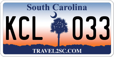 SC license plate KCL033