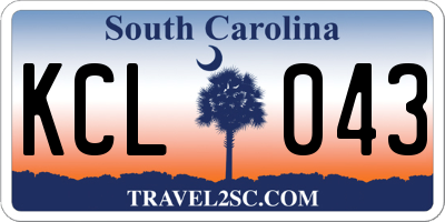 SC license plate KCL043