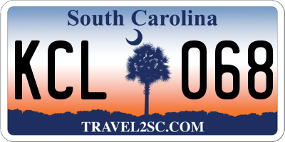 SC license plate KCL068