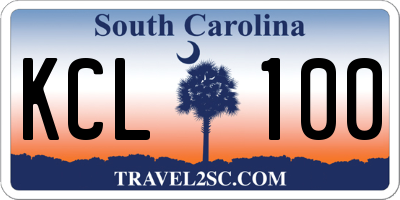 SC license plate KCL100