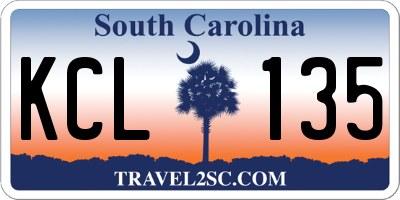 SC license plate KCL135