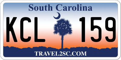 SC license plate KCL159