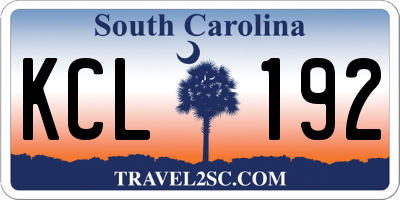 SC license plate KCL192