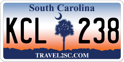 SC license plate KCL238