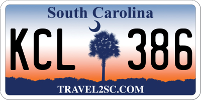 SC license plate KCL386