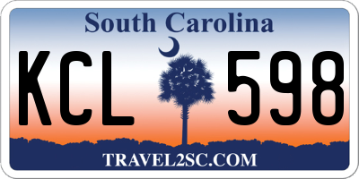 SC license plate KCL598