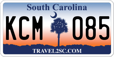 SC license plate KCM085