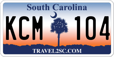 SC license plate KCM104