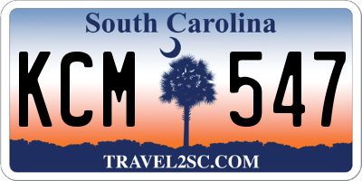 SC license plate KCM547
