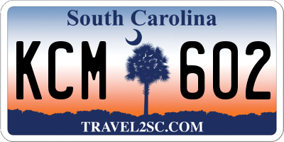 SC license plate KCM602