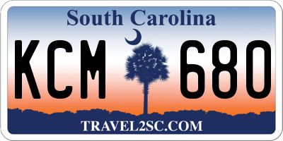 SC license plate KCM680