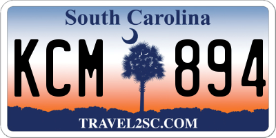 SC license plate KCM894