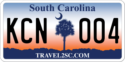 SC license plate KCN004