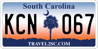 SC license plate KCN067