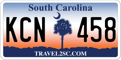 SC license plate KCN458
