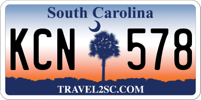 SC license plate KCN578