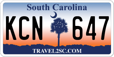 SC license plate KCN647