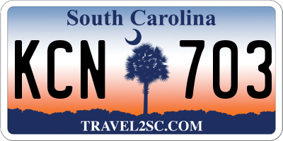 SC license plate KCN703