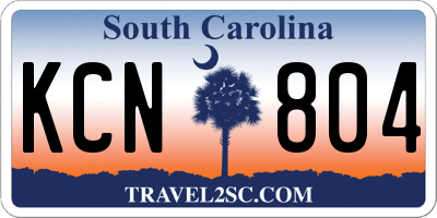 SC license plate KCN804