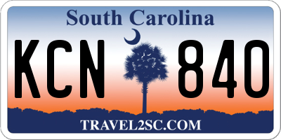 SC license plate KCN840