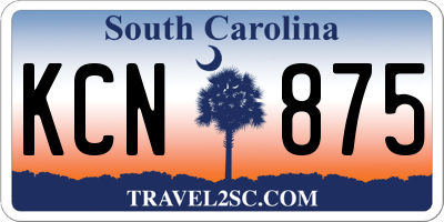 SC license plate KCN875
