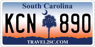 SC license plate KCN890