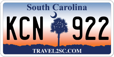 SC license plate KCN922