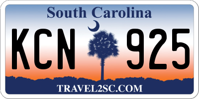 SC license plate KCN925