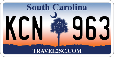 SC license plate KCN963
