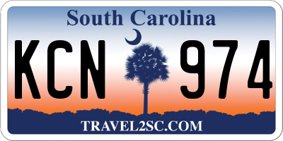 SC license plate KCN974