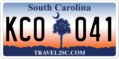 SC license plate KCO041