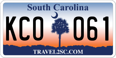 SC license plate KCO061