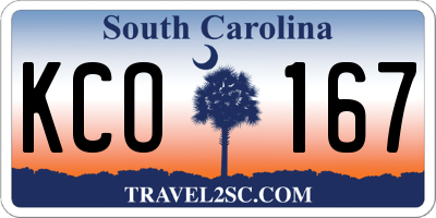 SC license plate KCO167
