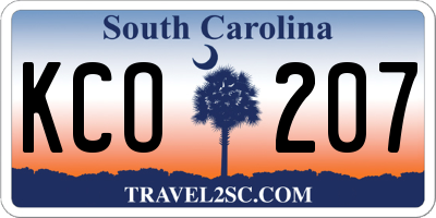 SC license plate KCO207