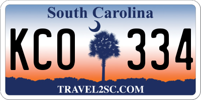 SC license plate KCO334