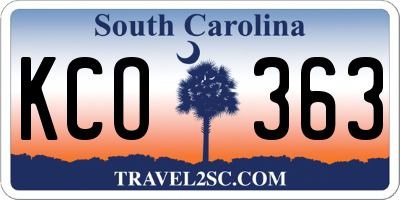 SC license plate KCO363