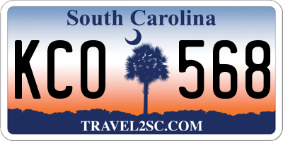 SC license plate KCO568