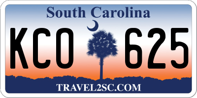 SC license plate KCO625