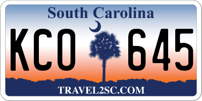 SC license plate KCO645