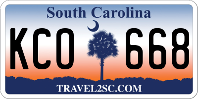 SC license plate KCO668