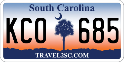 SC license plate KCO685