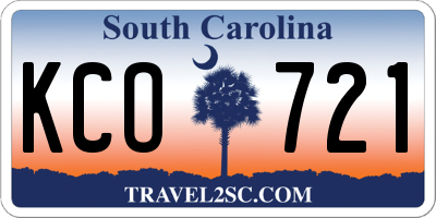 SC license plate KCO721