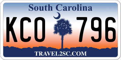 SC license plate KCO796