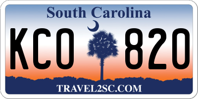 SC license plate KCO820