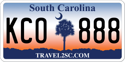 SC license plate KCO888