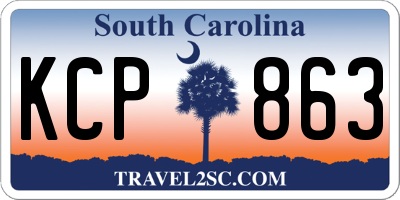 SC license plate KCP863